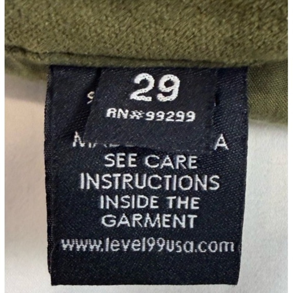 VTG Level 99 Dark Army Green Velvet Jeans Flare Leg Size 29 - Picture 3 of 7